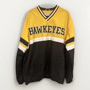 Iowa Hawkeyes Jacket Mens XL Yellow Black NCAA Football Pullover 58 Sports